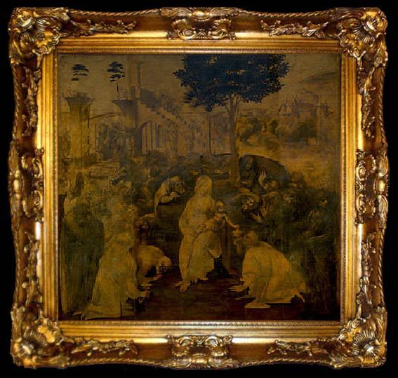 framed  LEONARDO da Vinci Adoration of the Magi, ta009-2